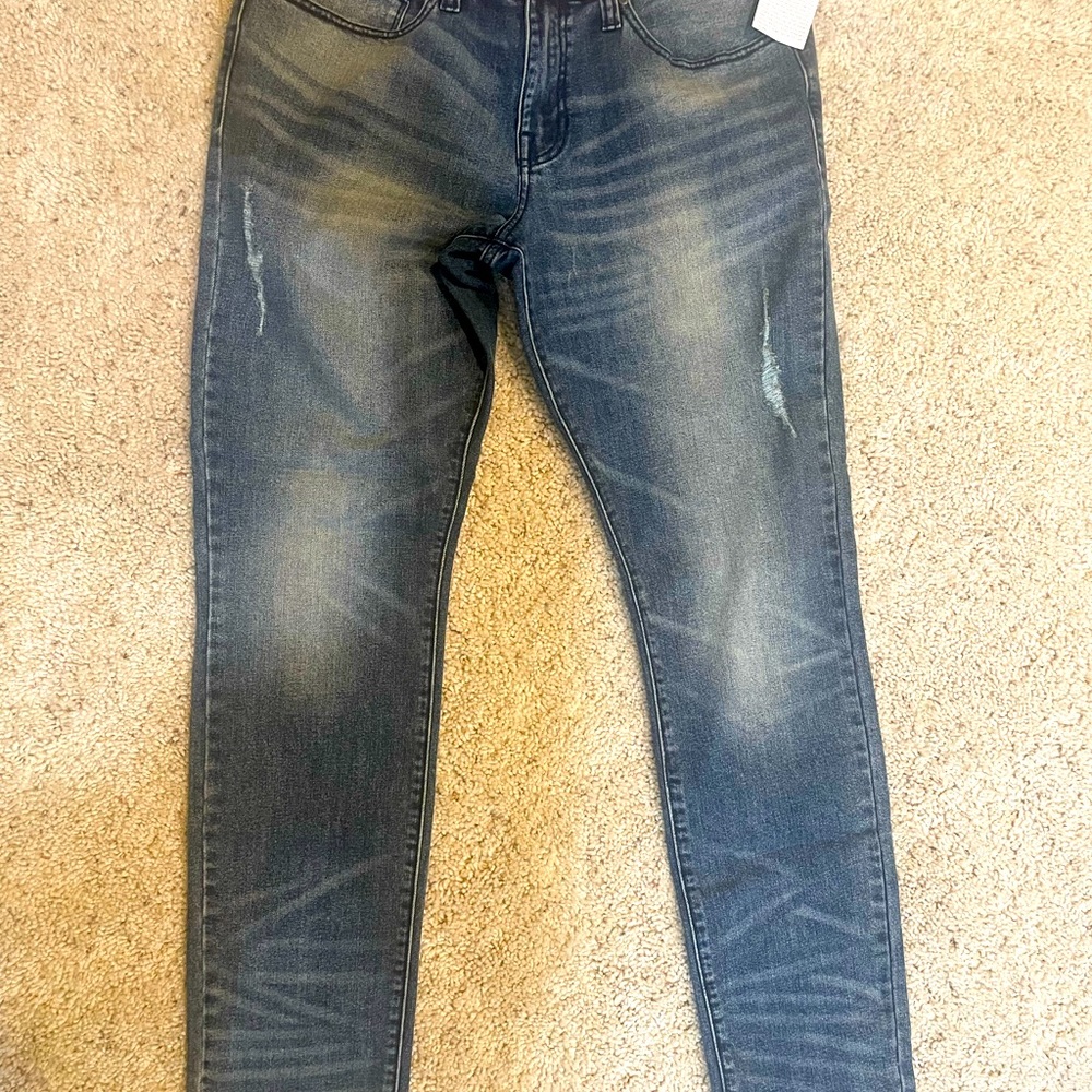 New Guess Jeans Halsted Medium Rise Straight Tappered 34 x 30 Dark Wash